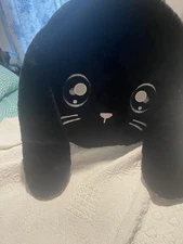 NaNaNa Surprise Cute Black Faux Fur Bunny Round Hat Box Type Case  15” Zippered