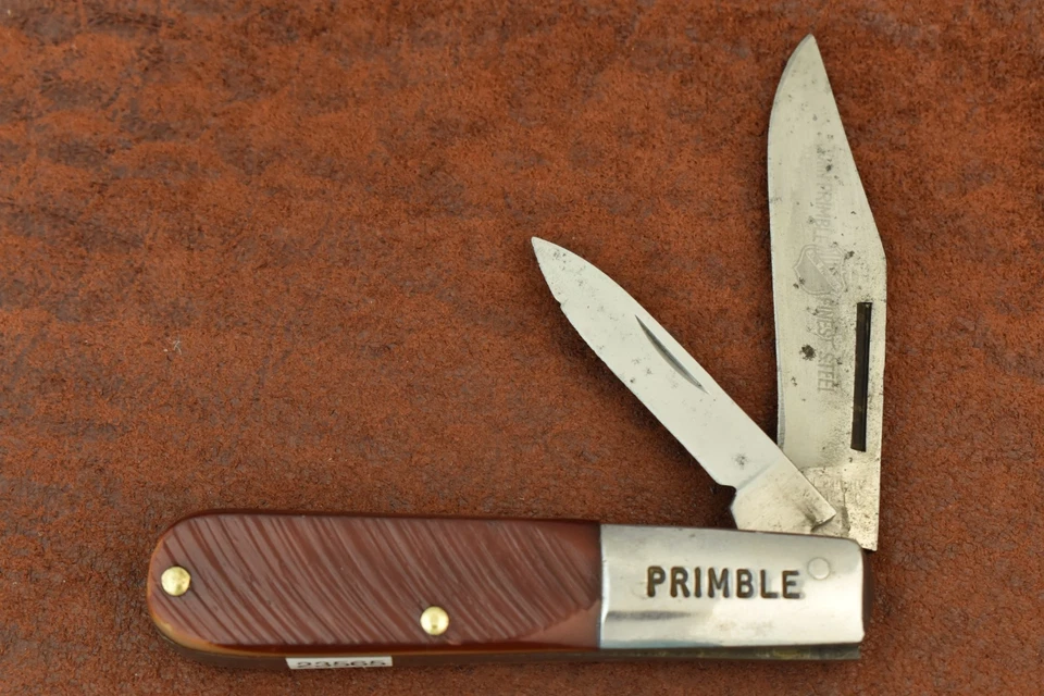 VINTAGE JOHN PRIMBLE BELKNAP LOUISVILLE KY SAWCUT DELRIN BARLOW KNIFE (23565) - Image 2 of 4