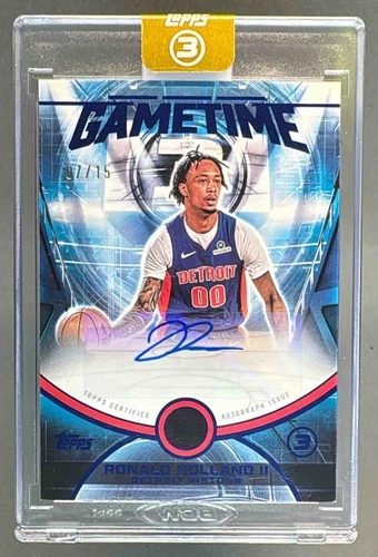 Ron Holland 2025 Topps Three #GT-RHL Blue Game Time Graphs Auto /15