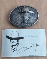 John Wayne 1978 Sterling Silver Belt Buckle #374 By Artist Philip Kraczkowski 