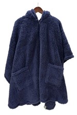 Warm & Cozy Women's Sherpa Zip Angel Wrap Navy