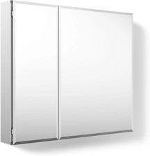 Wall-Mounted 30'' Medicine Cabinet with Beveled Edge and Dual Adjustable Shelves