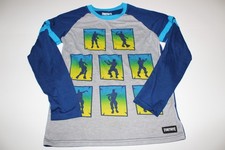 FORTNITE Boys Size 10/12 Pajama Sleepwear Set Blue/Gray