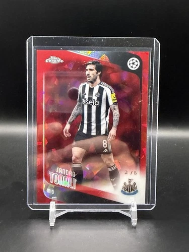 2025-26 Topps Chrome UEFA CC Sapphire Sandro Tonali Refractor Red /5 Newcastle