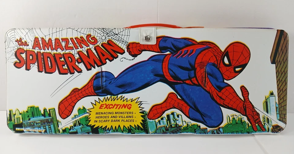 De colección 1973 Ideal Spider Man Juego de Vinilo Plegable Juguete RARO ERROR DE FÁBRICA ¡Leer! Foto 2 de 4