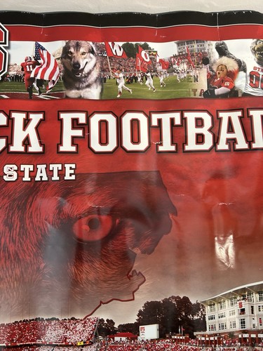 NC State Wolfpack Football Poster 2013 Season Schedule 36x24 ACC Vintage - Picture 6 of 11
