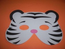Animal White Tiger Cat Foam Half Mask Halloween costume