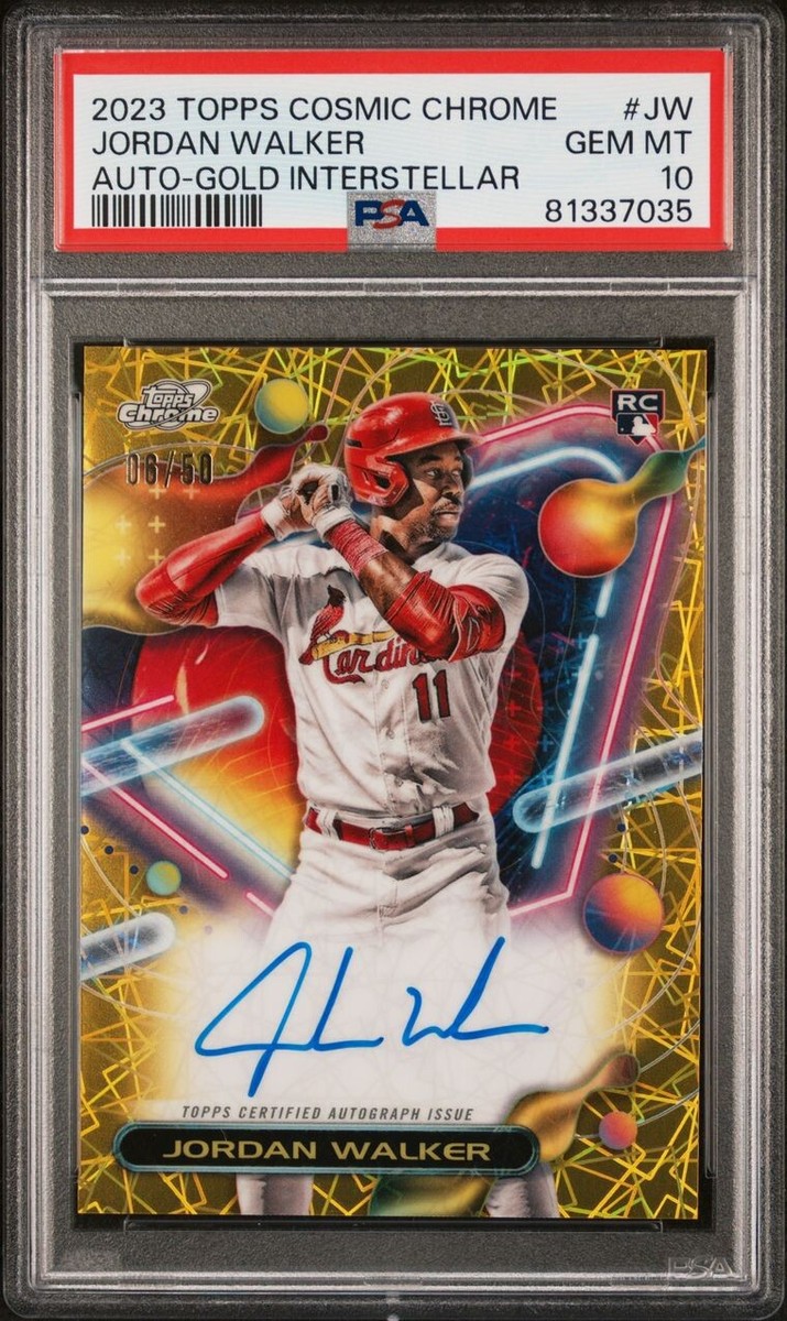 JORDAN WALKER 2023 TOPPS CHROME COSMIC GOLD AUTO GEM MINT 10 PSA