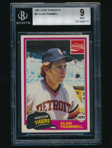 1981 Topps Coke Team Set #57 Alan Trammell Coca-Cola BGS 9 comme neuf - Photo 1/2