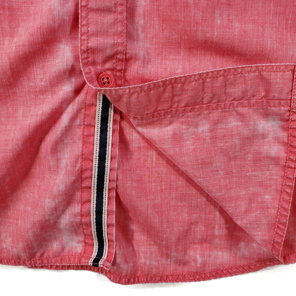 Third Army Denim Shirt Mens Size Large Short Sleeves Button-up Ribbon Collar  - Image 4 of 4