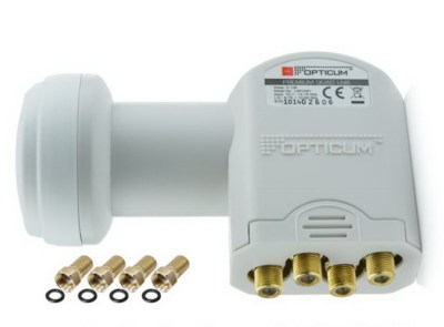 QUAD LNB 0,1dB Opticum ''TESTSIEGER'' DIGITAL Switch 4 Teilnehmer 8K Ultra HD+ 3D