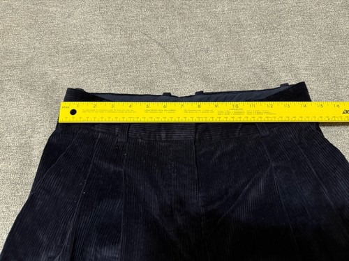 Cos Mid-Rise Corduroy Pleated Cropped pants size 6 Blue Length 22.5 - Picture 5 of 9