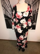 SHEIN  CURVE NWOT BLACK FORM FITTING RETRO STYLED DRESS SIZE 2XL