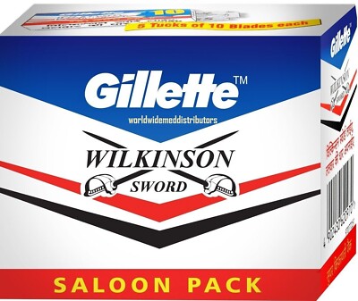 100+10 FREE - 100% GILLETTE WILKINSON SWORD RAZOR BLADES Double Edge Razor Blade