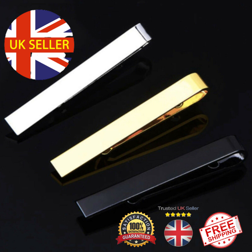 Mens Skinny Tie Clip 4CM Slide for Fashion in Silver, Gold, and Black
