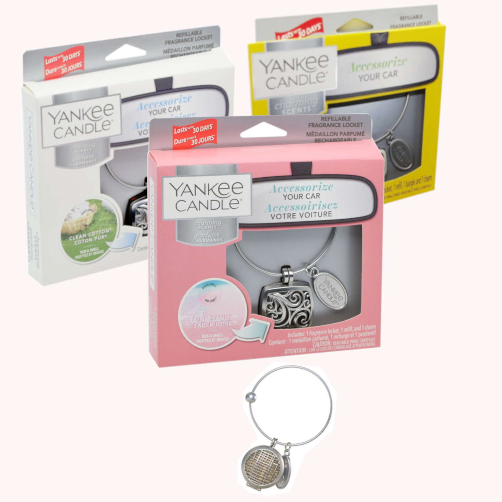 3 Pack of Mix Yankee Candle Charms Charming Scents Car Air Freshener