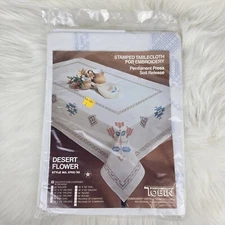 Tobin Desert Flower 2700/33 Stamped Tablecloth For Embroidery Oblong 58"x90" NEW