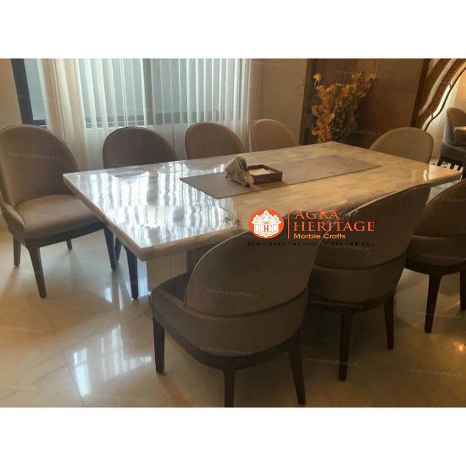 Stone Dining Tables, Selenite Counter Buffet Table Handmade Gemstone furniture - Image 3 of 3