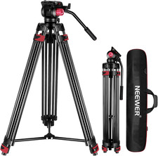 79" Aluminum Alloy Tripod Heavy Duty Camera Stand 360 Fluid Drag Head QR Plate