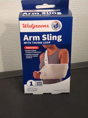 Arm Sling w/ Thumb Loop 1 Size Left or Right Shoulder, Antimicrobial, Walgreens