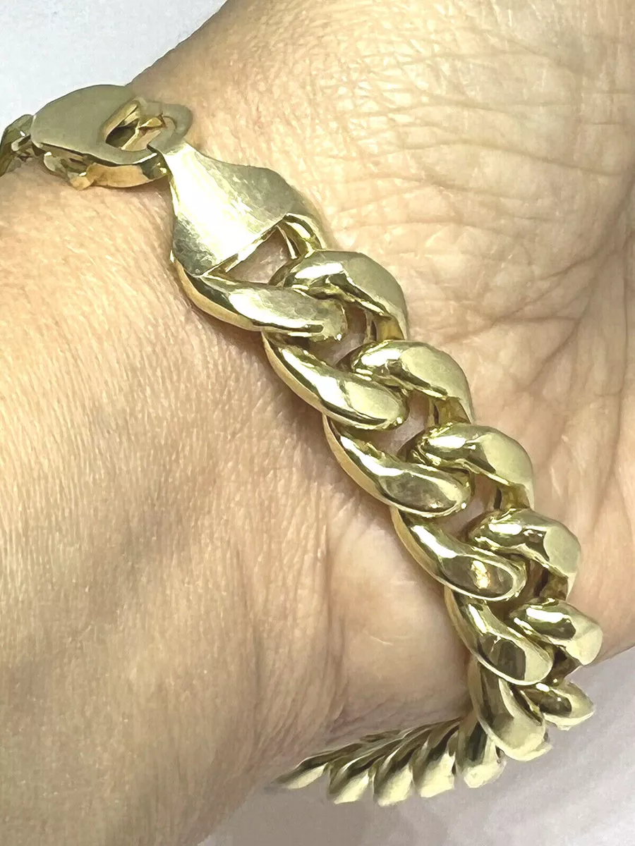 Solid cuban deals link bracelet