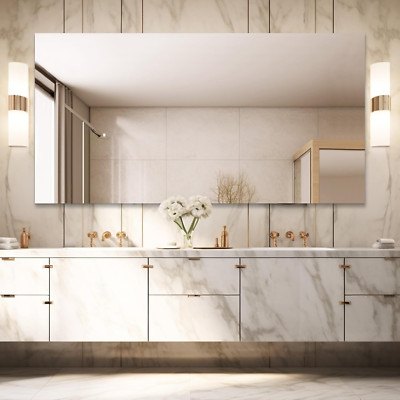 72'' x 36'' Frameless Modern Bathroom Mirror - Shatterproof & Versatile Design