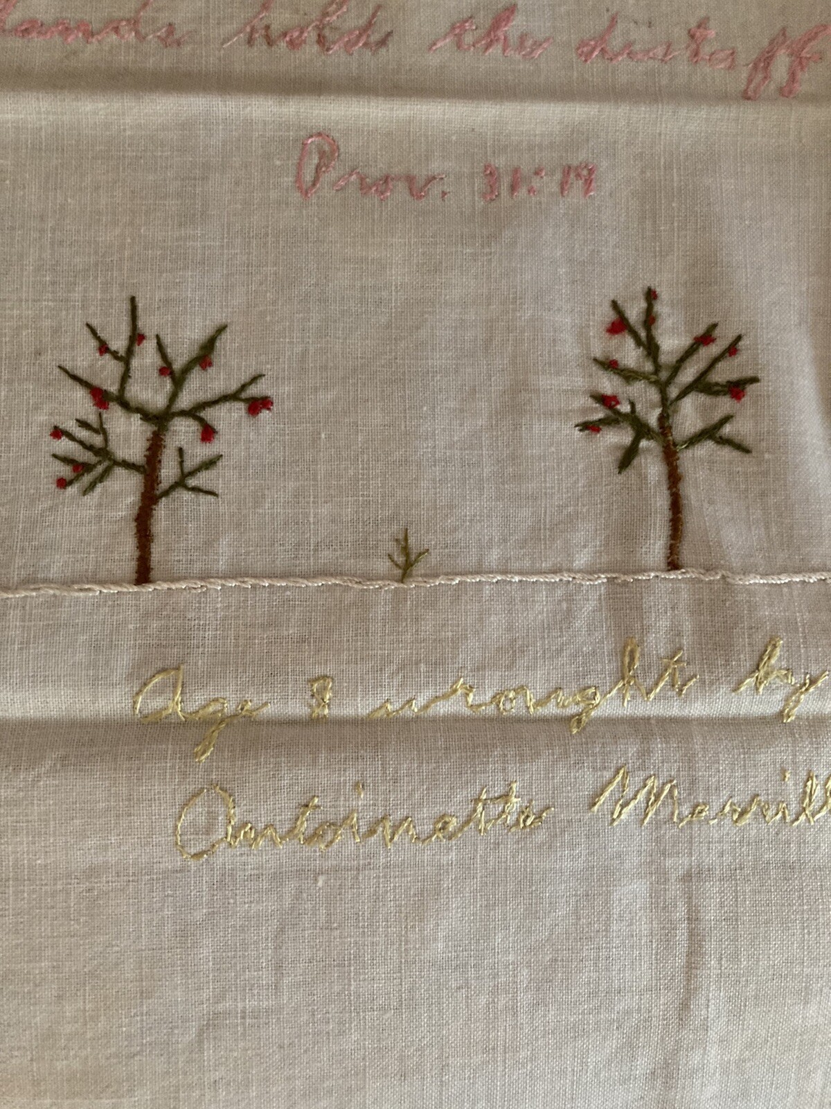 VTG 1920 Biblical Needlepoint, Lamartine Wisconsin Merrill