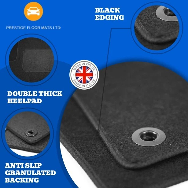 Fits Smart ForTwo 2015 on Fully Tailored Carpet Car Floor Mat Black - Image 2 of 4