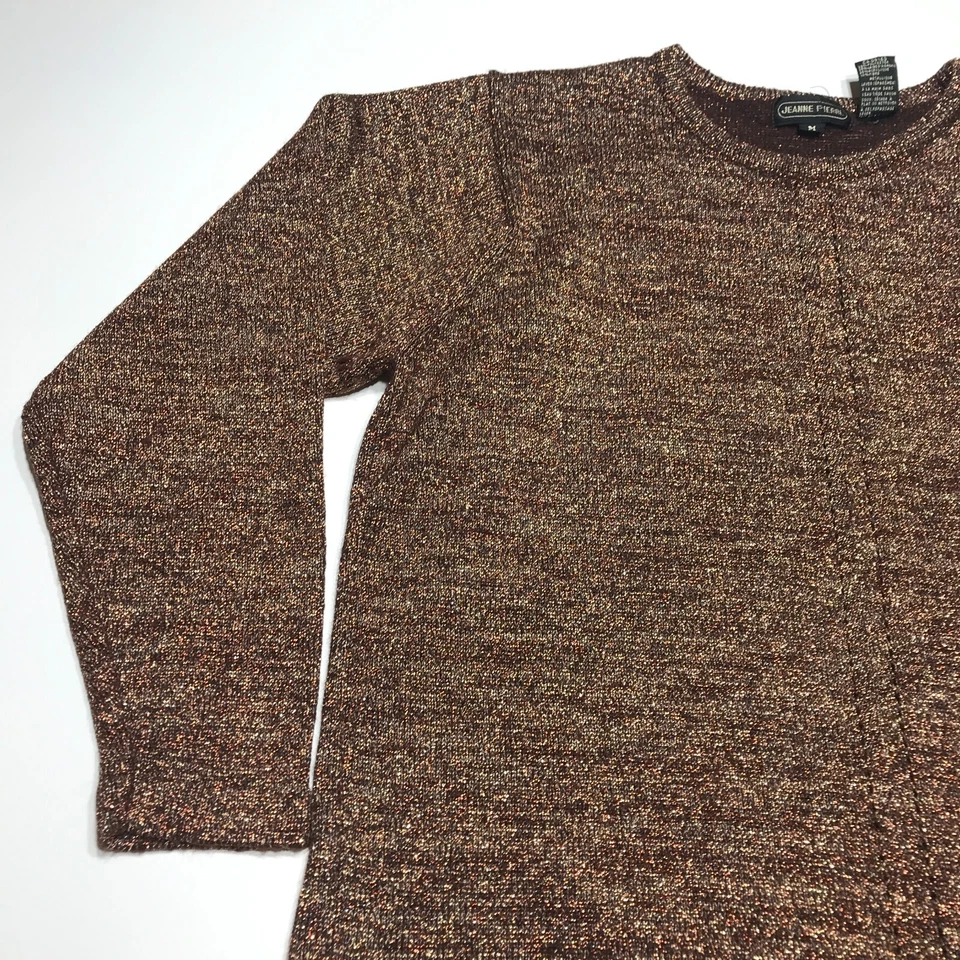 Suéter Jeanne Pierre Mujer Talla Mediana Dorado Cobre Brillante Pullover Lana de Cordero Foto 3 de 4