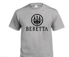 BERETTA GUN FIREARM GRAY S/S CREWNECK MENS T SHIRT SIZE S-2XL