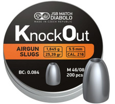 JSB Knock Out Slugs .22 25gr .216 Air Pellets PCP  Tins of 200 Fast UK Dispatch