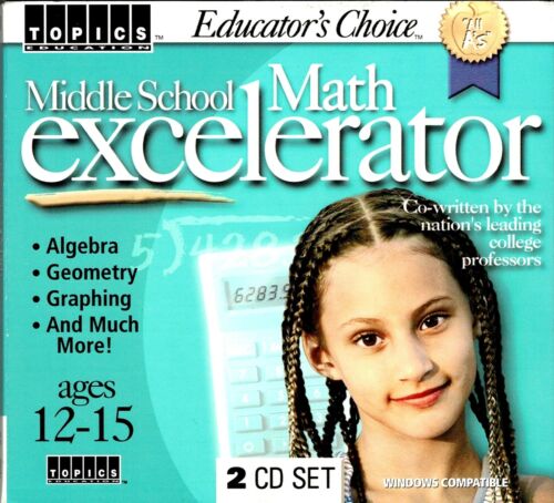 Middle School Math Excelerator Pc New Algebra Geometry by College Professors - Foto 1 di 3