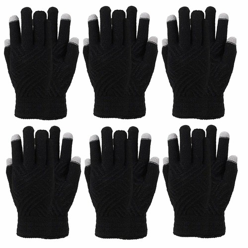 Guante forrado de lana mágica de acrílico para hombre con tecnología de pantalla táctil 6 pares - Imagen 2 de 14