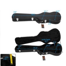 New 49" Bass Guitar Hard Case Fits Standard Electric Bass Guitar Hardshell Black