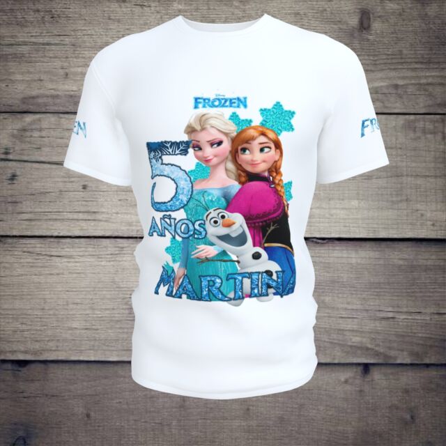 Camiseta cumpleaños Frozen personalizada a medida. Birthday tshirt.