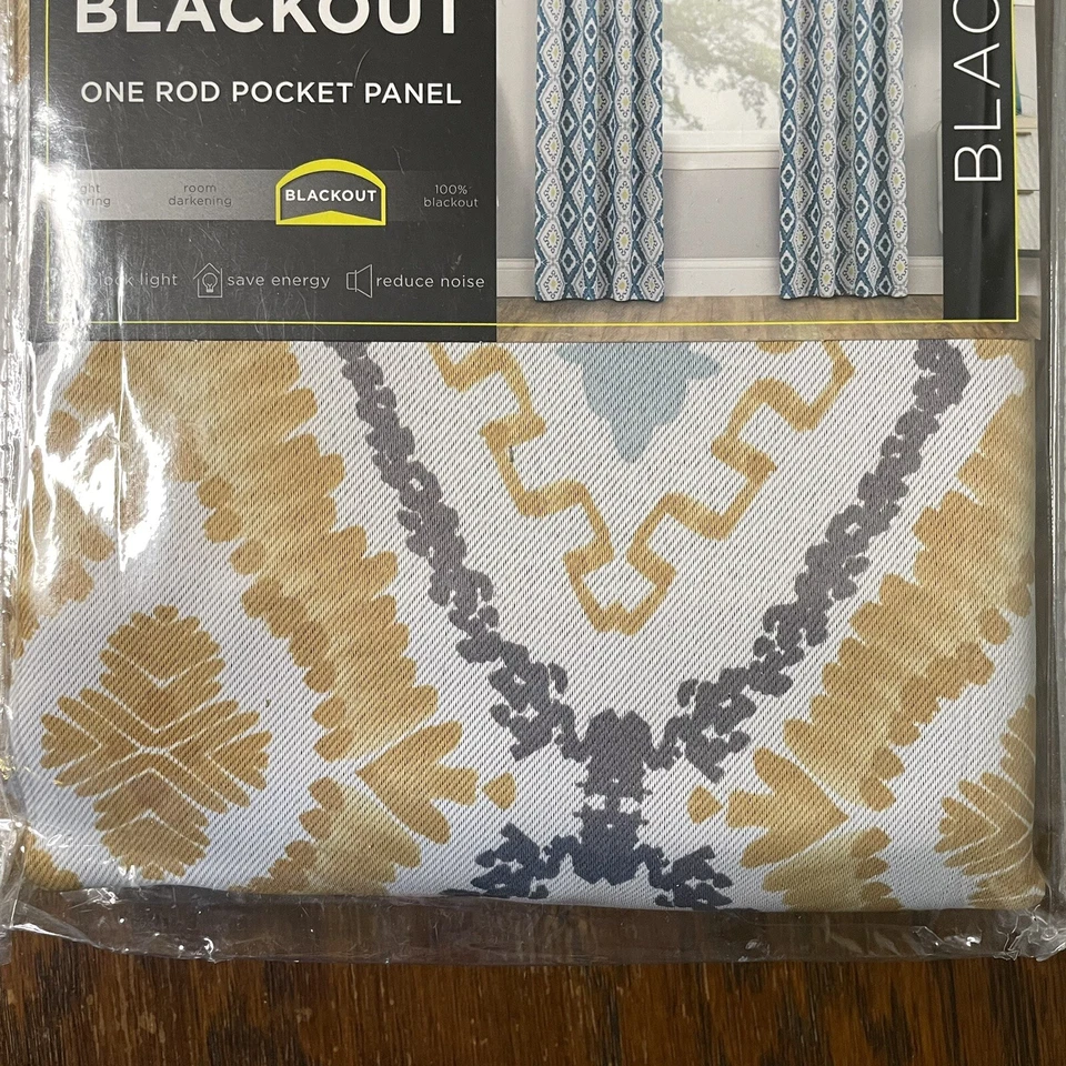 Blackout Curtains Panel - Eclipse 37x95” Gold Morrow Rod Pocket NEW - Image 2 of 4