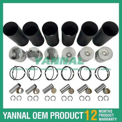 6X Cylinder Liner Kit For Mitsubishi 6D17 diesel engine Engine - Picture 4 of 5