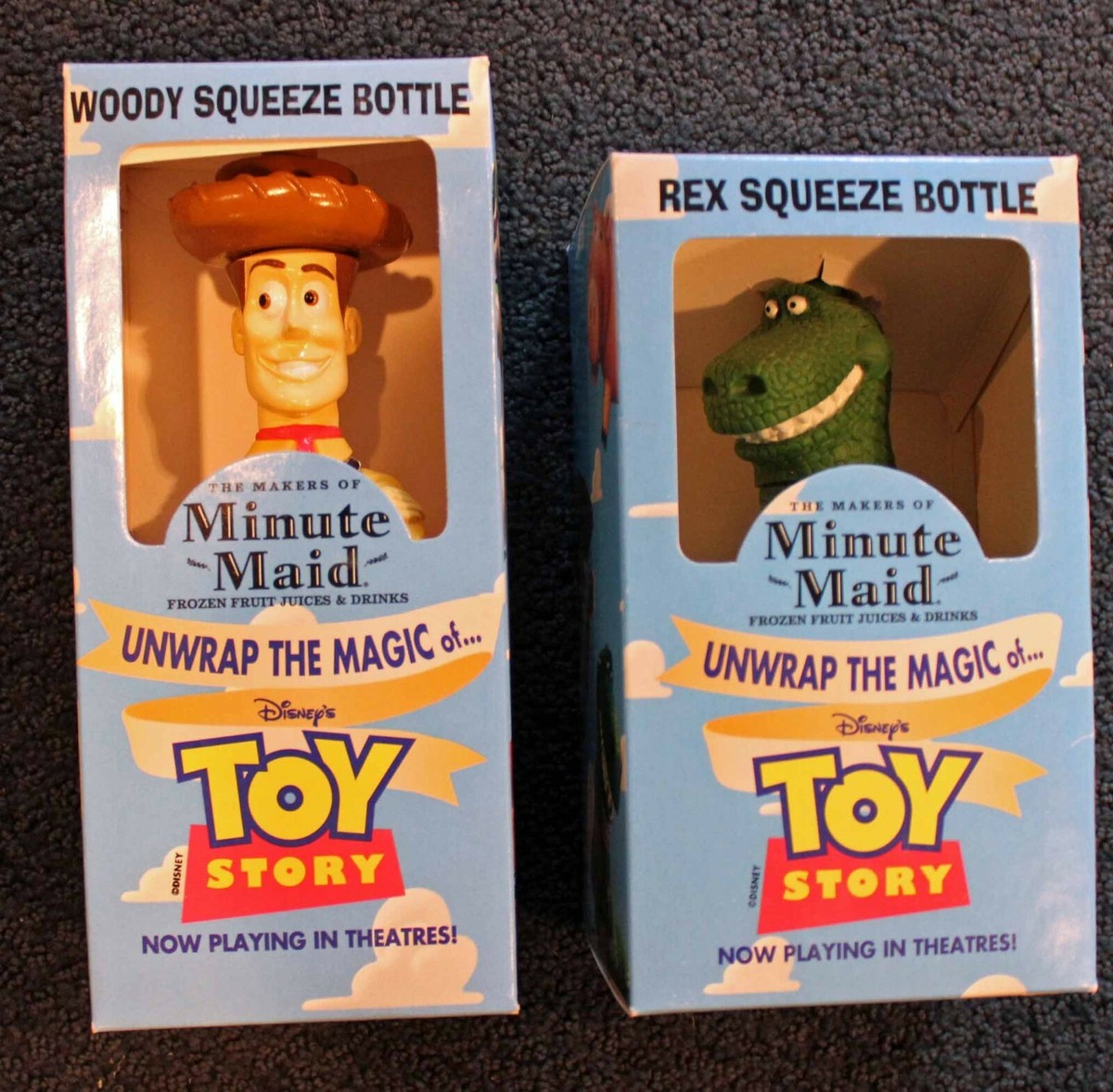 toy story ミニッツメイド　ボトル Toy Story Minute Maid Promotional Collector Woody and Rex Squeeze