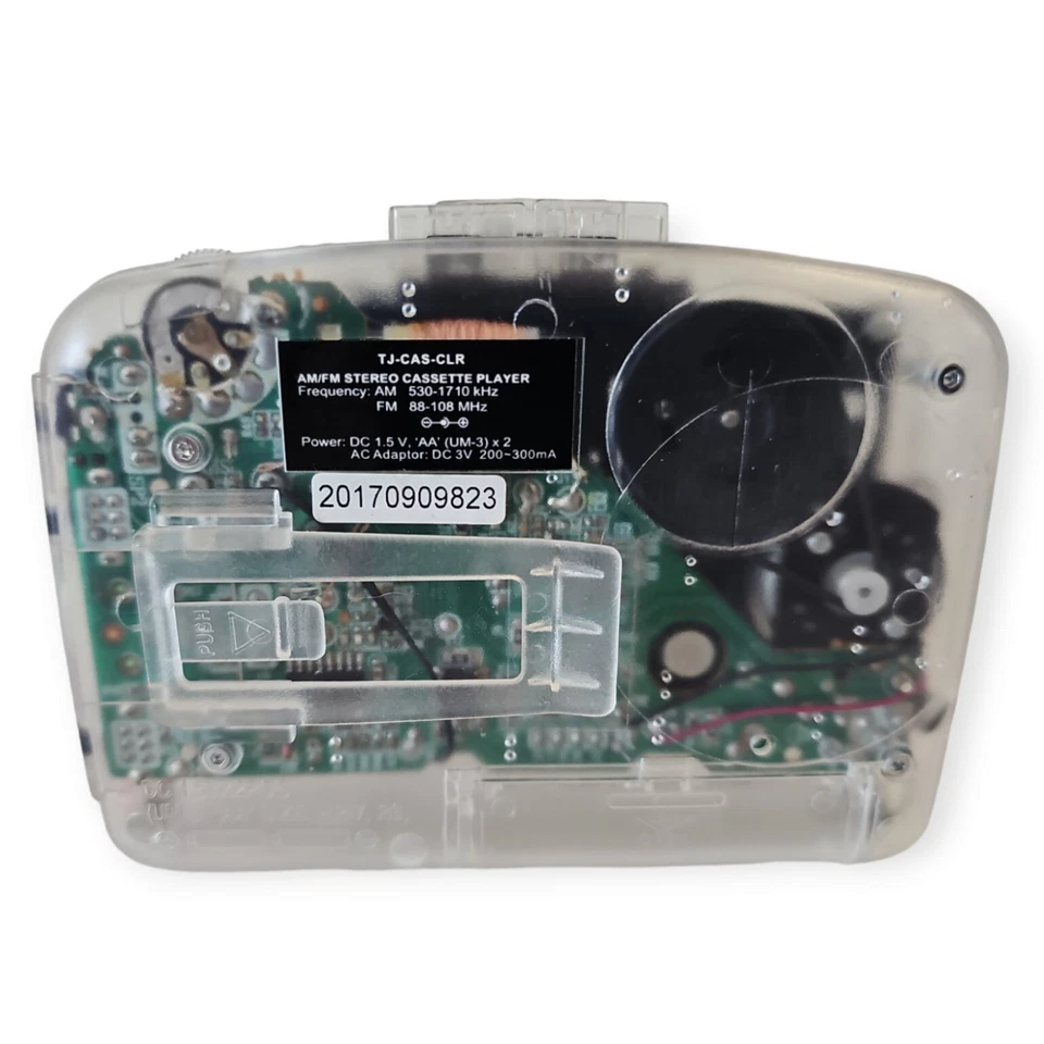 Rare Clear Jensen AM/FM Cassette Walkman TJ-CAS-CLR Portable Radio - Image 2 of 4