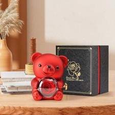 Romantic Teddy Bear with Preserved Rose - A Real Rose Flower in Bear Gifts NEW