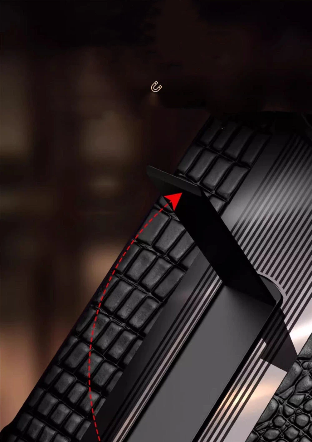 Genuine Cowhide Leather Magnetic Flip Case For Huawei Mate X5 X3 Bracket Cover - Picture 13 of 17