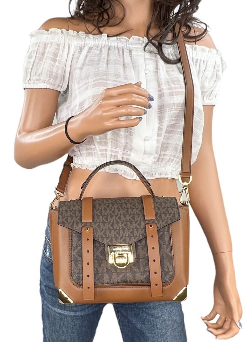 MICHAEL KORS MANHATTAN MEDIUM TOP HANDLE SHOULDER CROSSBODY BAG