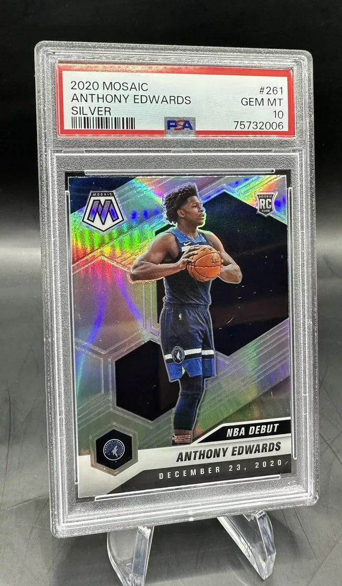 2020-21 Mosaic Anthony Edwards Silver Prizm # 261 PSA 10 NBA Debut Rookie Card