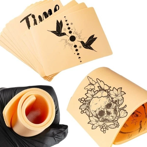 3MM Tattoo Practice Soft Silicone Blank Fake Skin For Tattoo Artist 6x8' 【10pcs】 - product listing photo