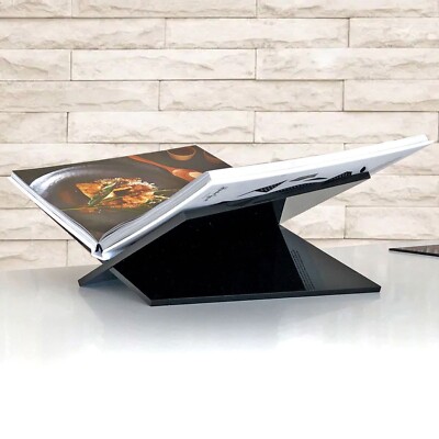 Large 9.5''X12.5''X5.5''Acrylic Book Stand Angeled Reception Cook Book Stand Black