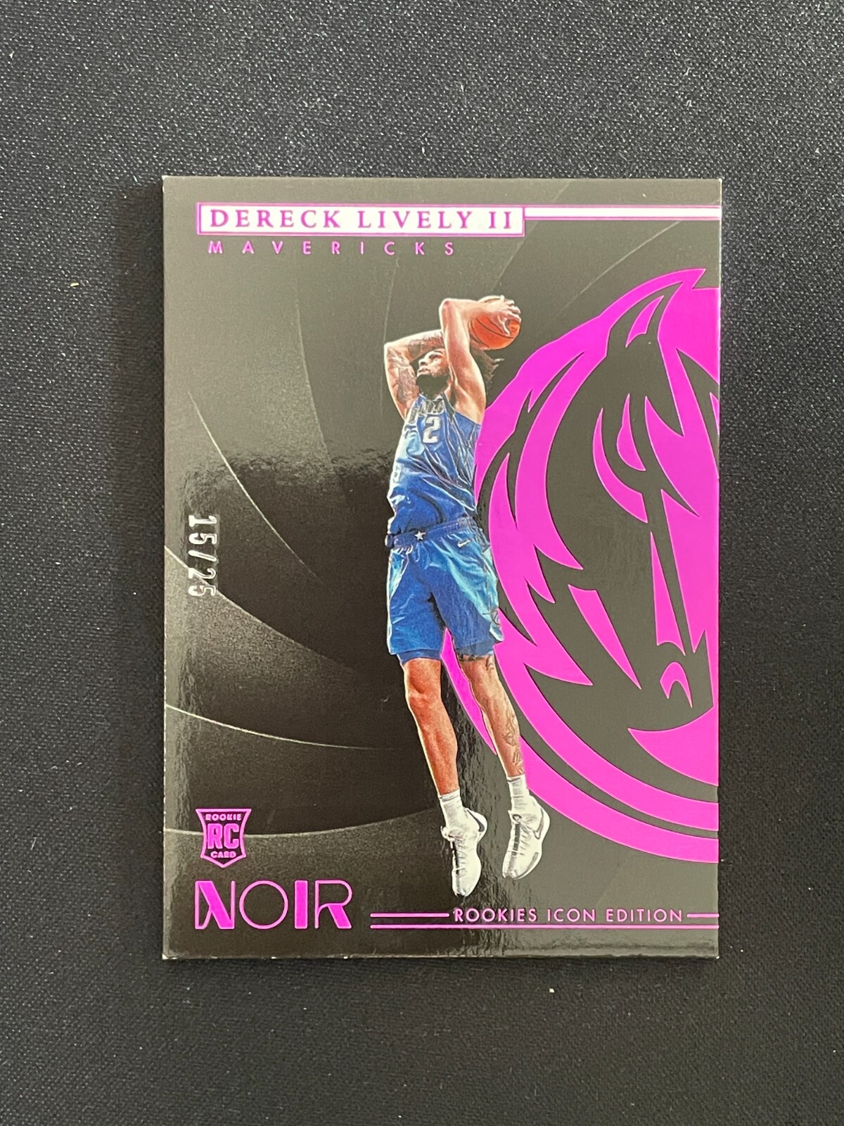 Dereck Lively II 2023-24 Panini Noir Rookies Icon Edition Holo Red 15/25 #200