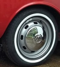 14 " Universal Classic Car Thin Band White Wall Tyre Trim Flaps Bay Window T25