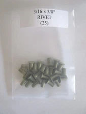 3/16 X 3/8 Solid Countersunk Rivet Aluminum Green - Lot of 25