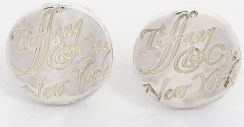 Tiffany & Co Noten Runde Ohrstecker Silber 925 Sterling Echt Paar Gebraucht