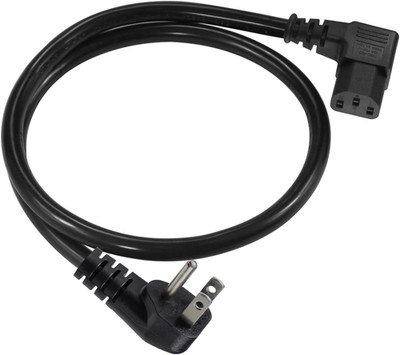 90 Degree Power Cord - 2FT Right Angle IEC, Universal PC Power Supply, 16AWG